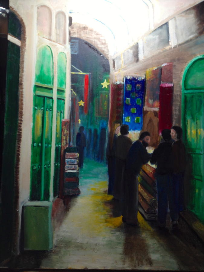 Jursalem Bazar Painting by Giti Ala