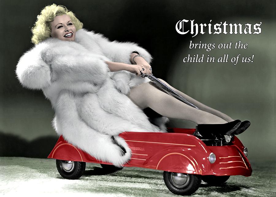 Channeling Your Inner Child Christmas Greeting Card Photograph by Communique Cards