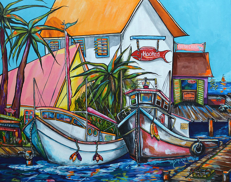 Pier Painting - Just A Little Beach Town by Patti Schermerhorn