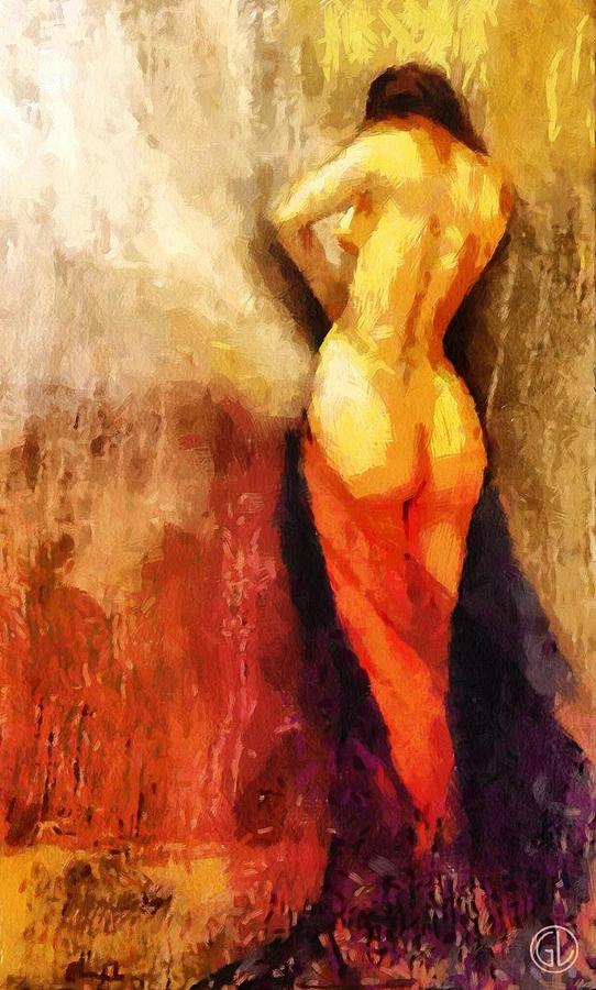 Nude Digital Art - Just a thin veil to hide in by Gun Legler