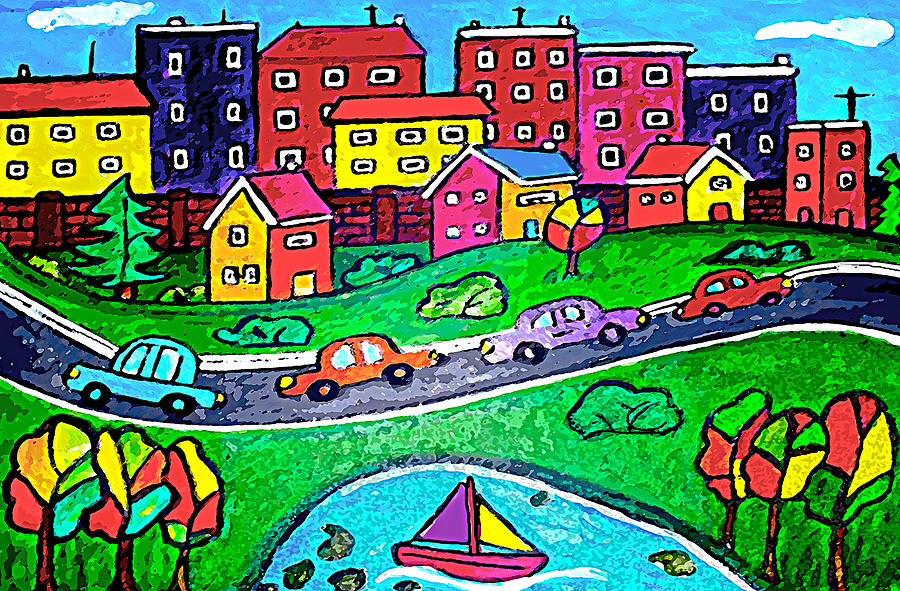 Just Another Sunday Drive Painting by Monica Engeler