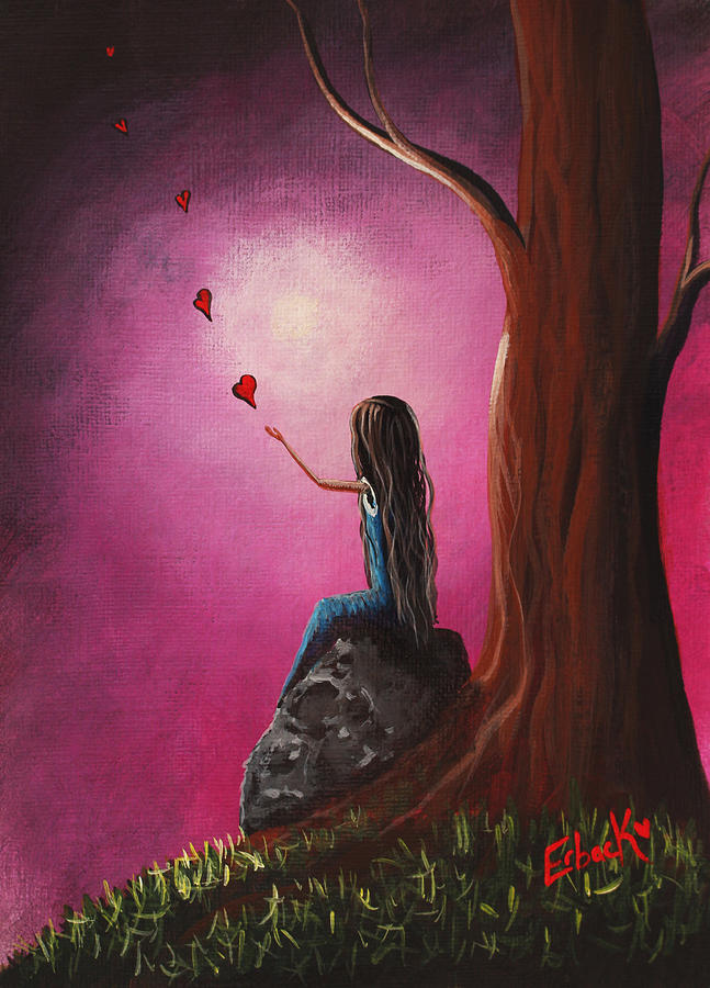 Just Beneath The Moonlight Original Art Painting By Fairy And Fairytale