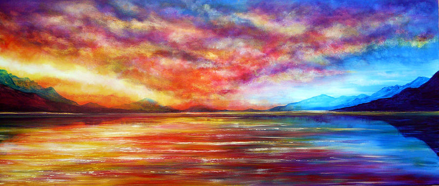 Nature Painting - Just Beyond the Sunset by Ann Marie Bone
