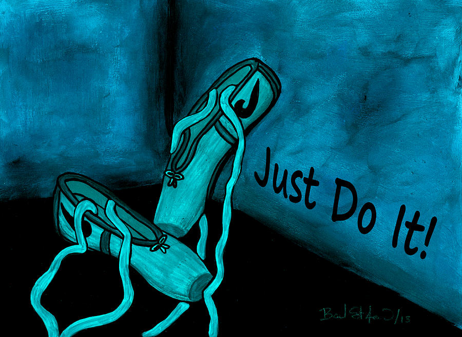 Just do it - Blue Painting by Barbara St Jean