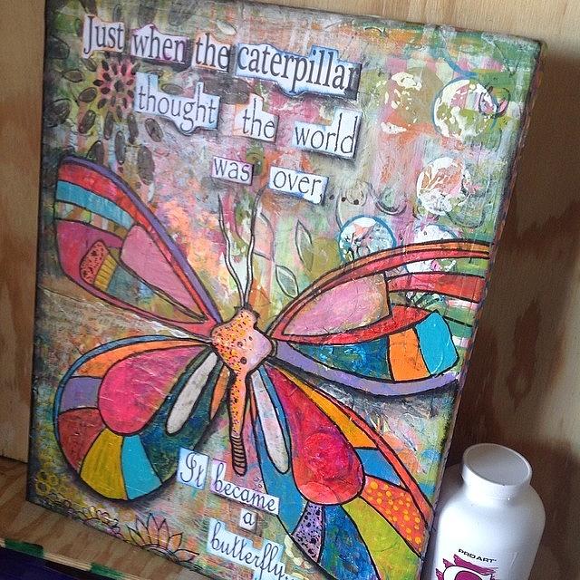 Butterfly Photograph - Just Finished #mixedmedia #inspiration by Robin Mead