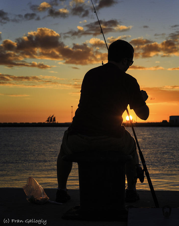 Just Fishing at Sunset Photograph by Fran Gallogly