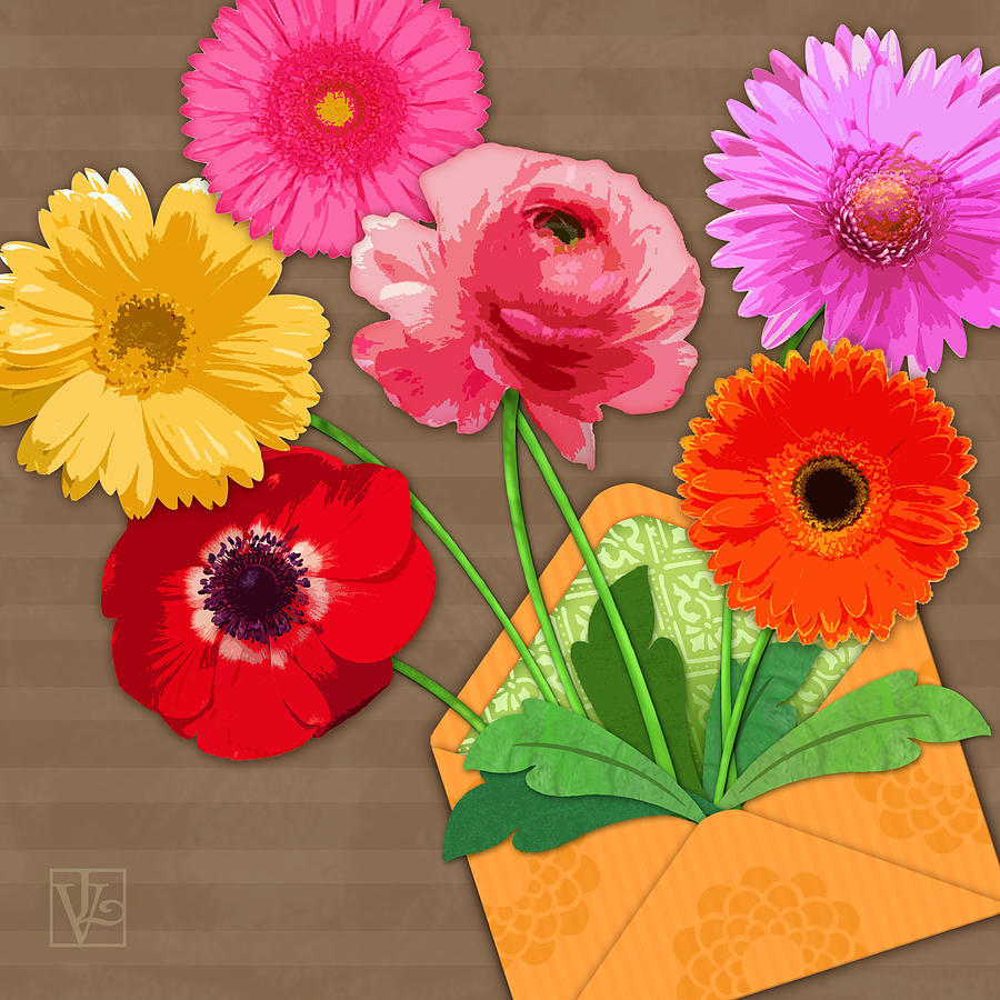 Flower Digital Art - Just for You by Valerie Drake Lesiak