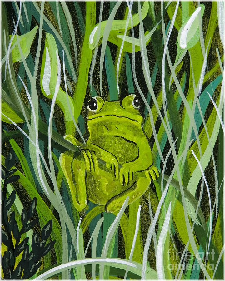 Frog Painting - Just Hanging Around by Jennifer Lake