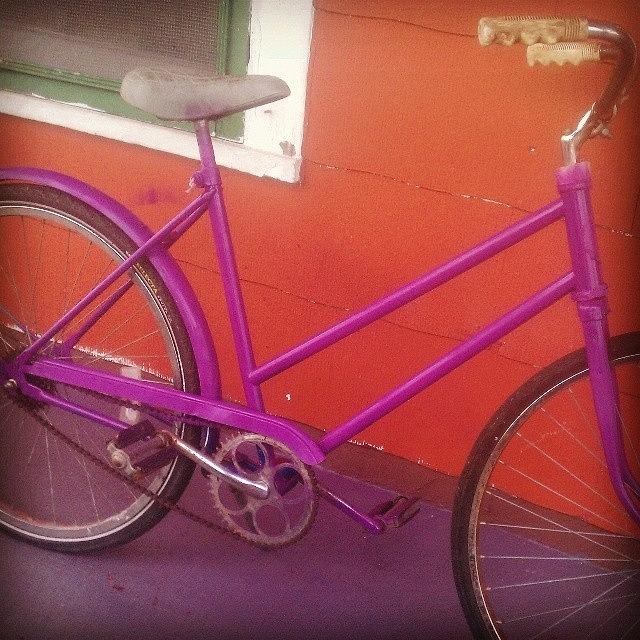 Bike Photograph - Just Painted This #bike Purple #forsale by Mark Mayhew