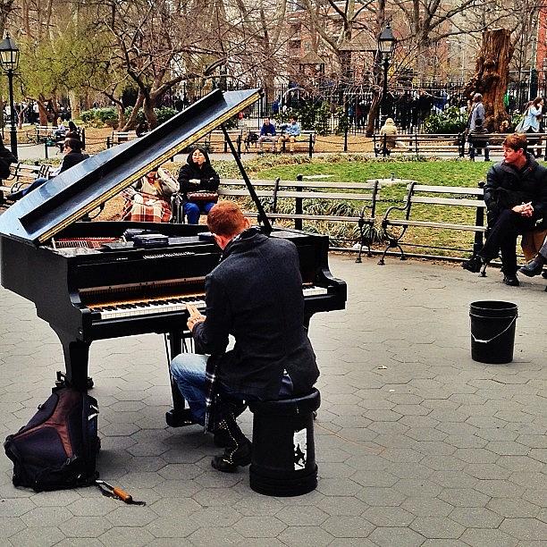 New York City Photograph - Just Playing A #piano In The Middle Of by Michael Bassett