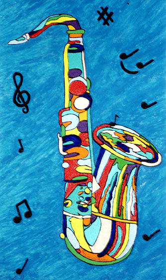 Just Sax Painting by Claire Decker