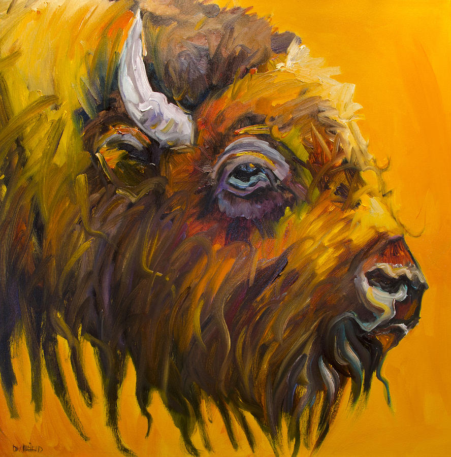 Bison Painting - Just Sayin Bison by Diane Whitehead