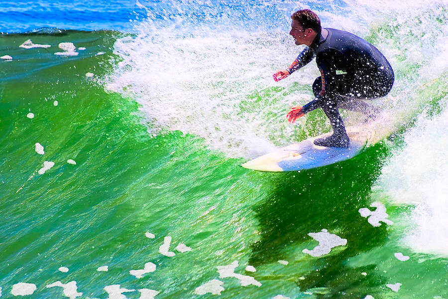Just Surf - Santa Cruz California Surfing Photograph by Mark E Tisdale