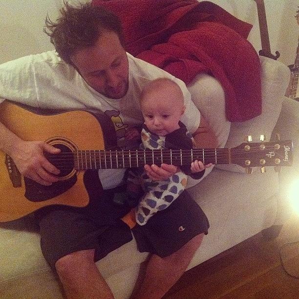 Just Teaching Pops The Right Chords! Photograph by Zoey Crystyna