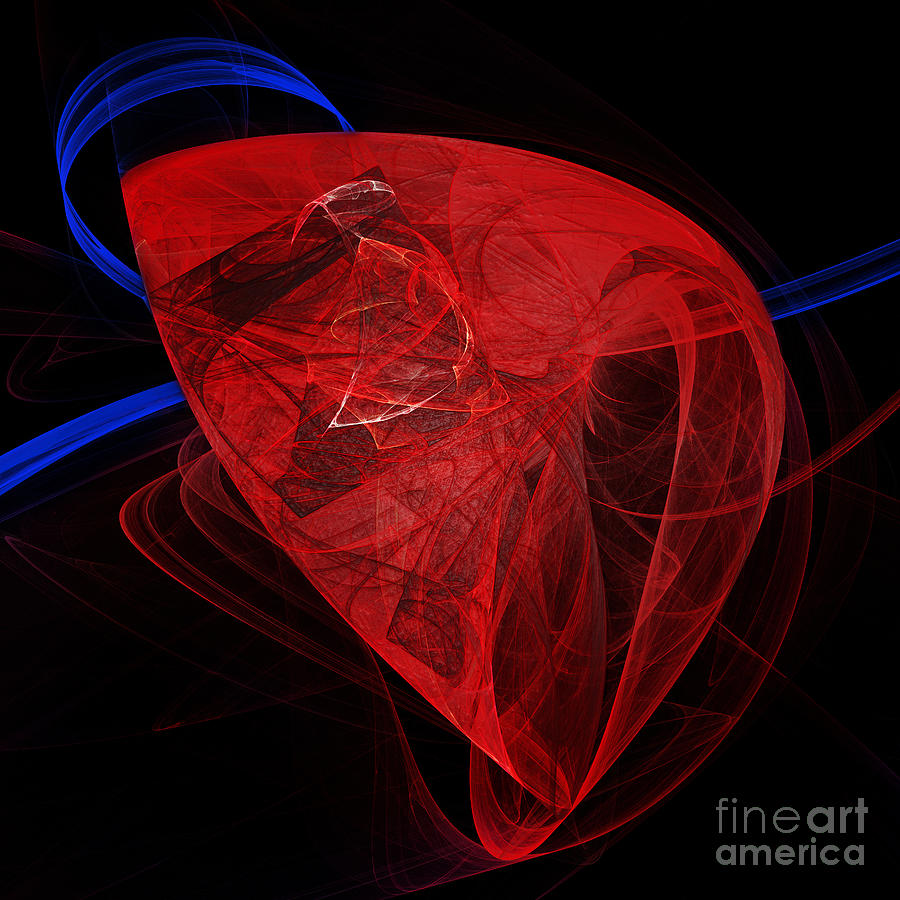 Human Heart Abstract Square  Digital Art by Andee Design