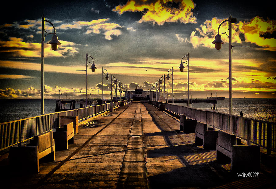 Just The Pier In Long Beach Digital Art by Bob Winberry