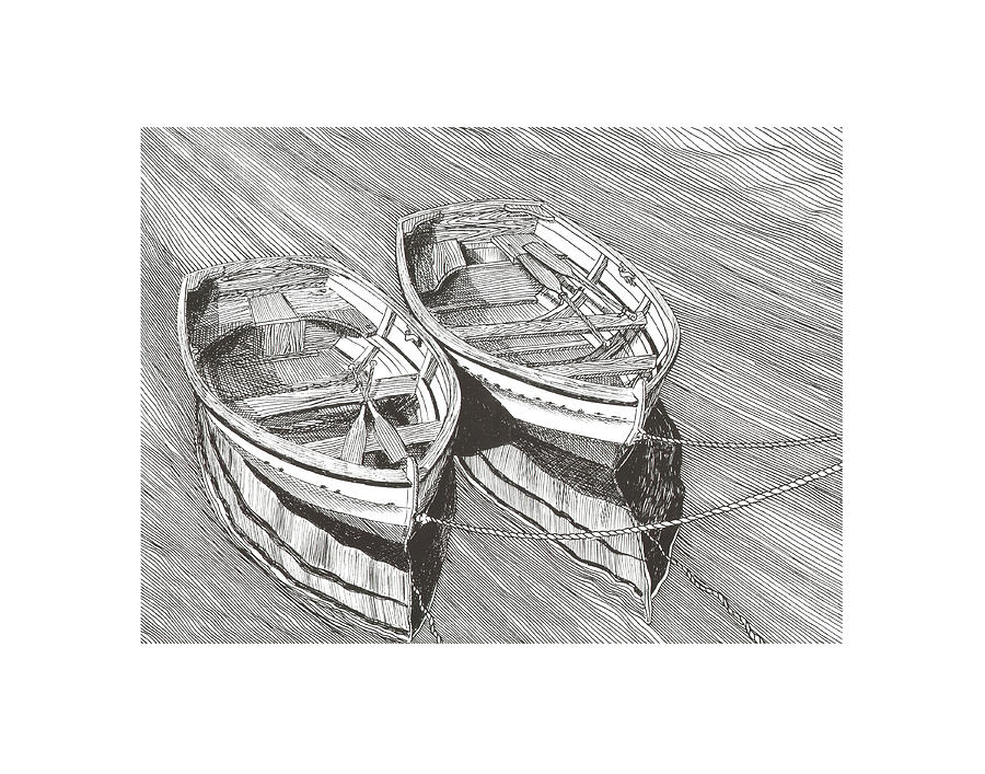 Two Dinghy friends Just the two of us Drawing by Jack Pumphrey