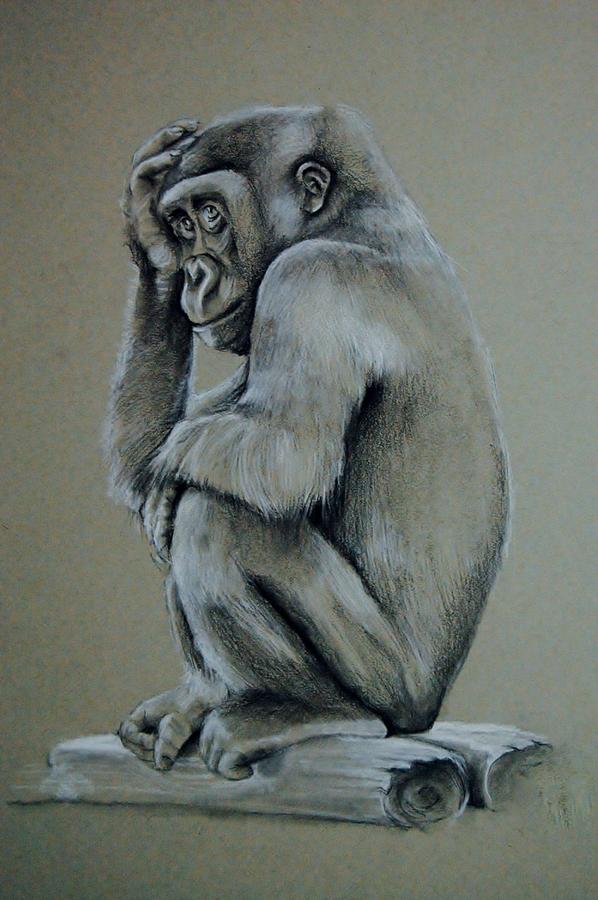 Just Thinking Drawing by Jean Cormier