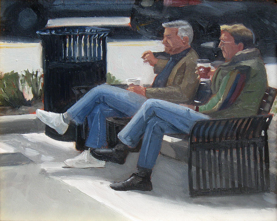 Coffee Painting - Just Two Guys by Jamie Pogue