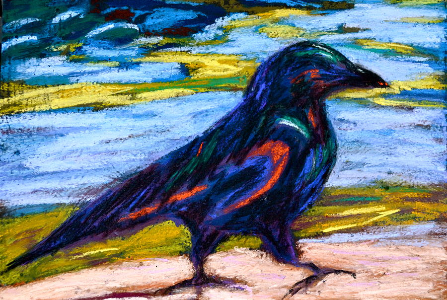 Crow Painting - Just Walking Along by Beverley Harper Tinsley