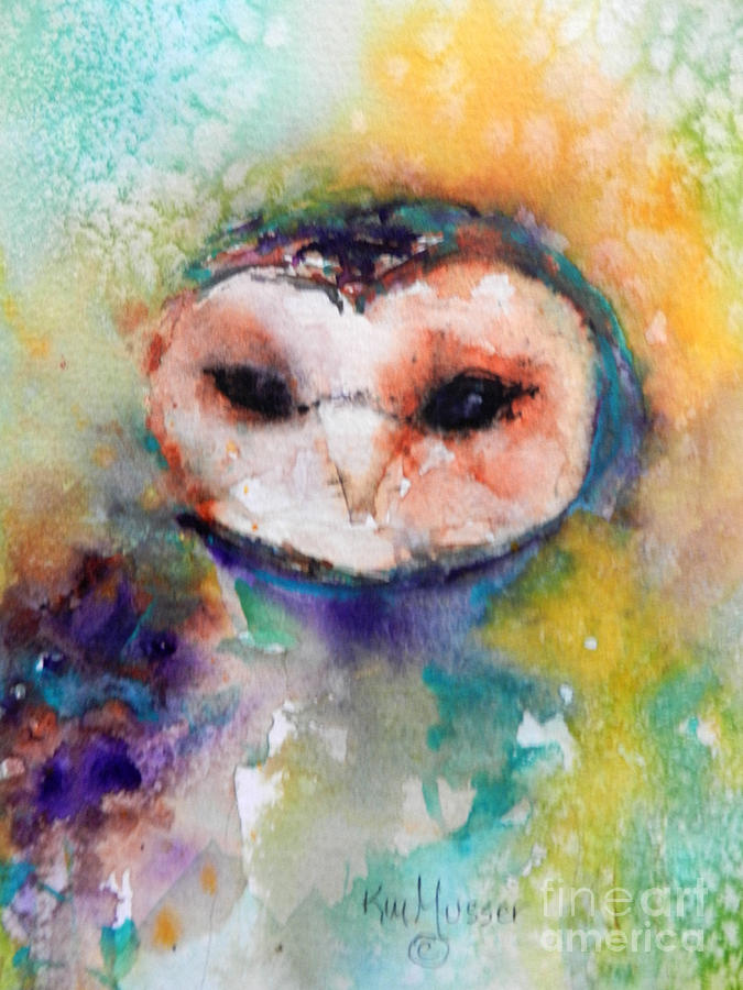 Owl Painting - Just Watching by Kim Musser