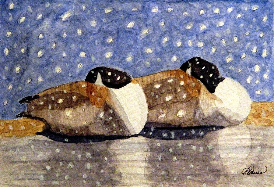Geese Painting - Just We Two by Angela Davies