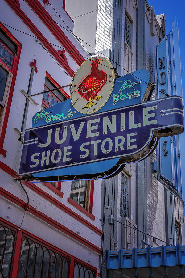Juvenile Shoe Store Vintage Sign Photograph by Joan Carroll