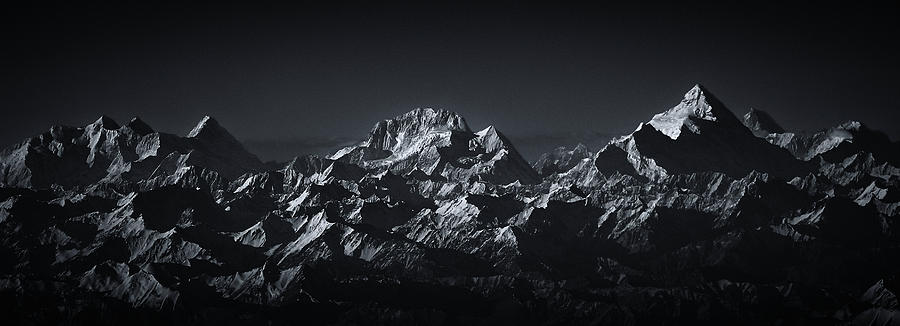 Dark Photograph - K2 The Abruzzi Spur by Martin Van Hoecke
