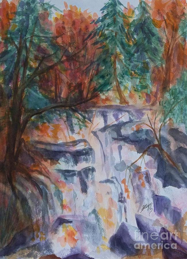 Kaaterskill Falls in the Catskills Painting by Ellen Levinson