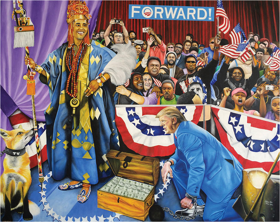 Kabiyesi Oba Obama Unquestionable King Obama Painting by O Yemi Tubi