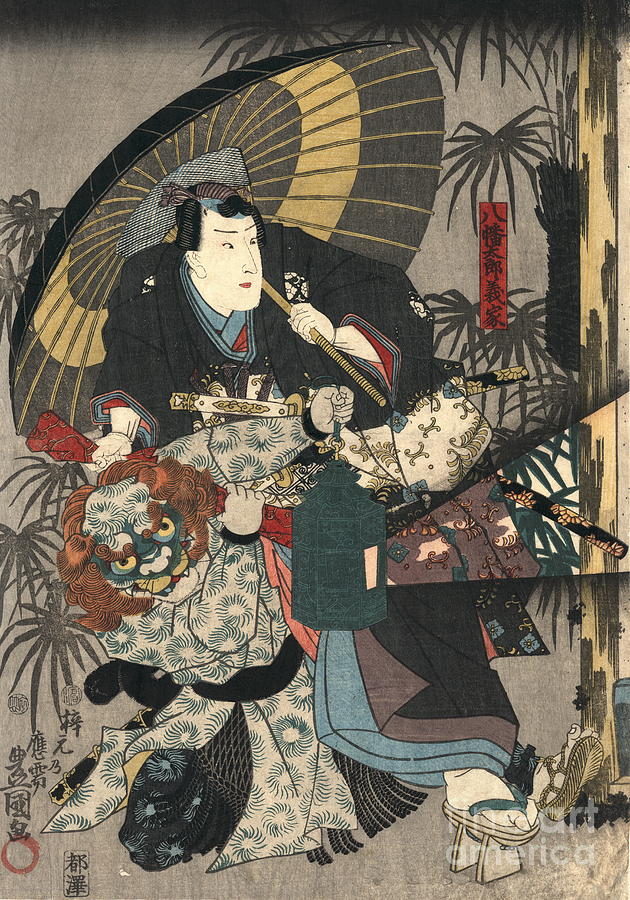 Kabuki Actors Triptych 1847 Left Photograph by Padre Art