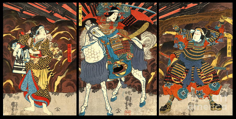 Kabuki Actors Triptych 1848 Photograph by Padre Art