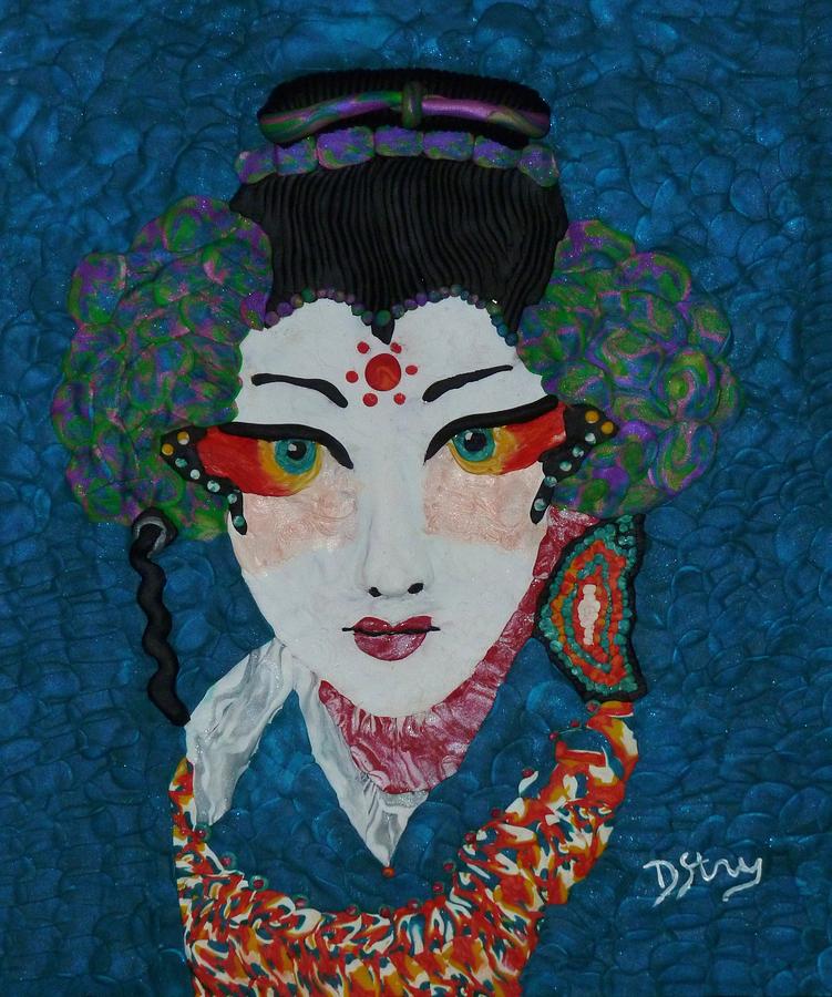 Kabuki Mixed Media by Deborah Stanley