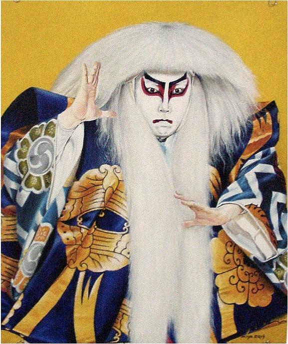 Kabuki Simba White Lion Painting by Ziya Eris