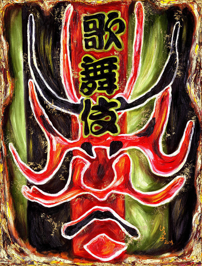 KABUKI two Painting by Hiroko Sakai