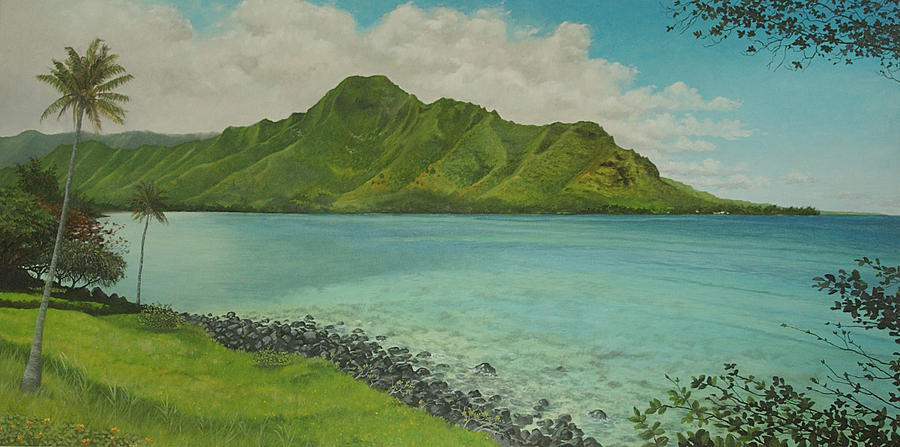 Kahana Bay Painting by Wallace Kong - Fine Art America