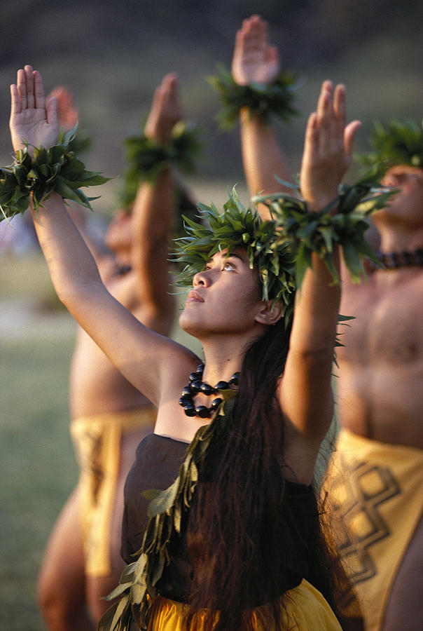 Kahiko Hula Dancers Photograph by Allan Seiden - Printscapes