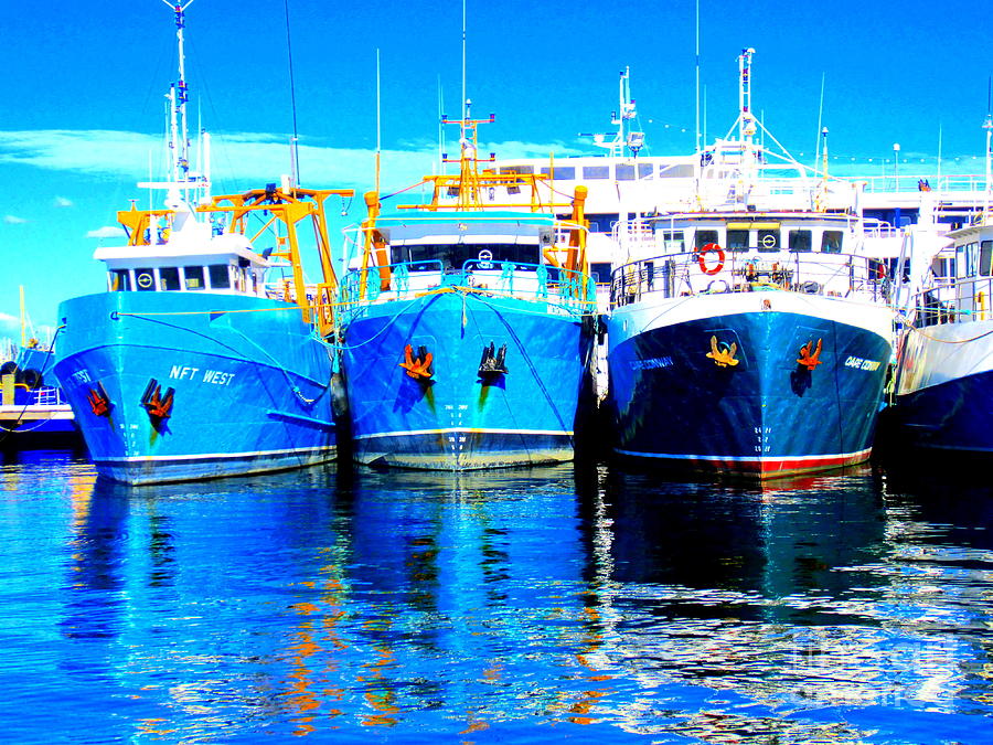 Kailis Fishing Boats in the Fremantle Fishing Harbour Photograph by Roberto Gagliardi