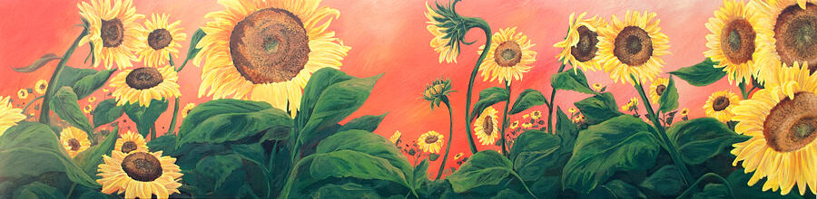 Kaits Sunflowers Painting by Jessica Tookey