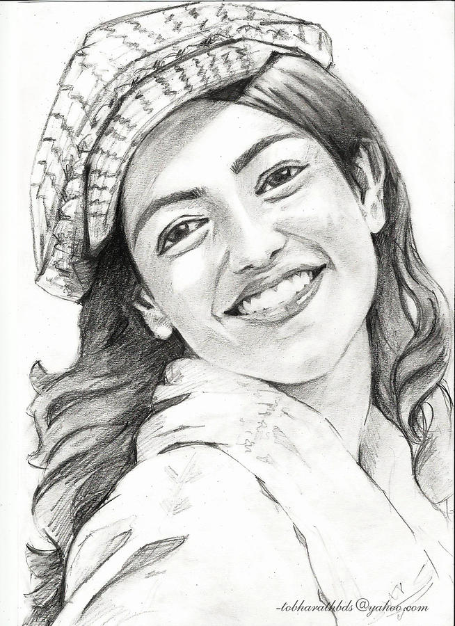 pen kajal sketch Kajal by Bharath Aggarwal Reddy Drawing