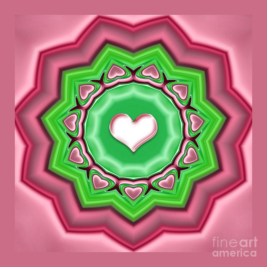 Kaleidoscope - Garland of Hearts Digital Art by Gabriele Pomykaj
