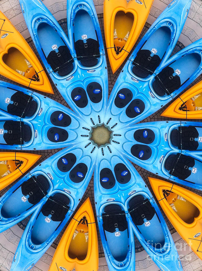 Boat Digital Art - Kaleidoscope Canoes by Amy Cicconi