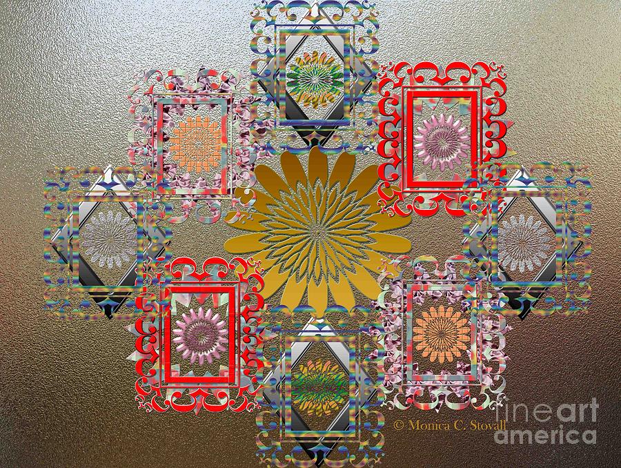 Kaleidoscope Design on Gradient Brown Digital Art by Monica C Stovall