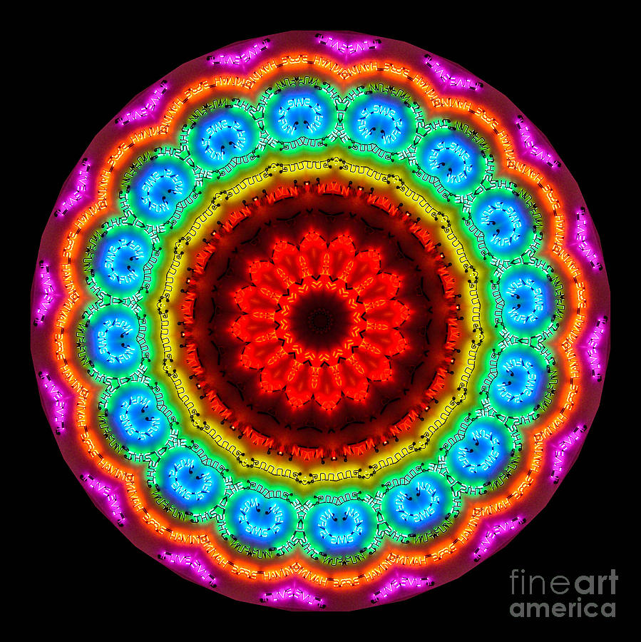 Abstract Photograph - Kaleidoscope Neon Artwork by Amy Cicconi