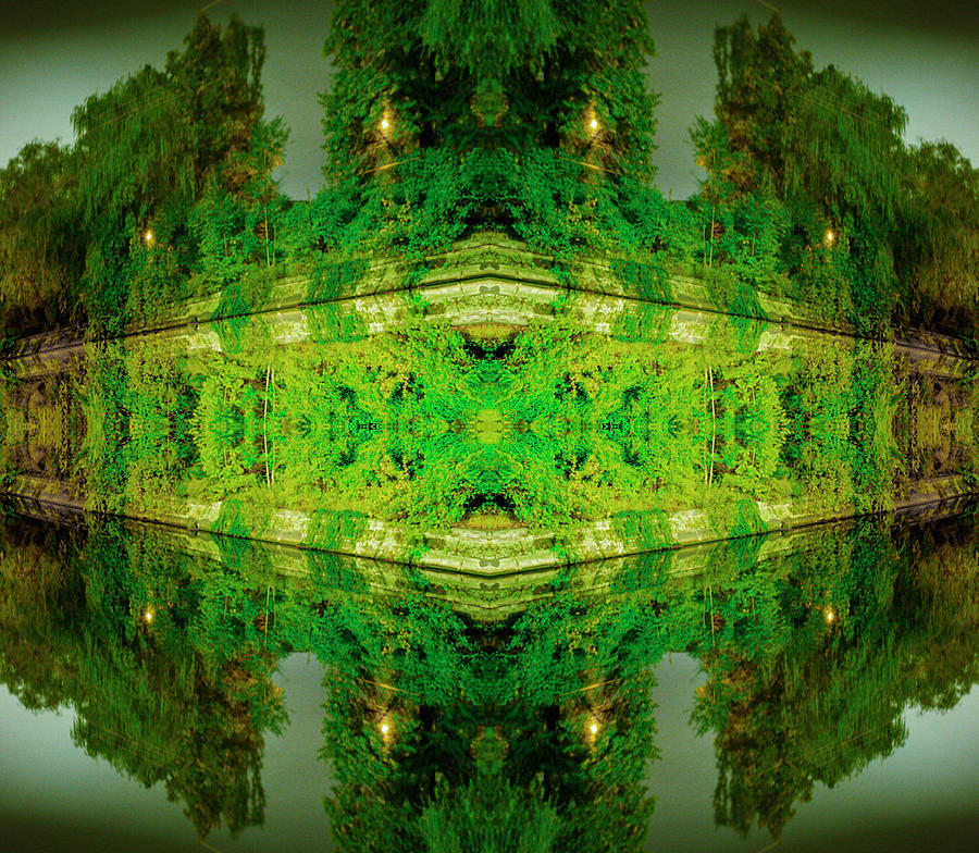 Kaleidoscope Photo Of Green Trees By Photograph by Silvia Otte