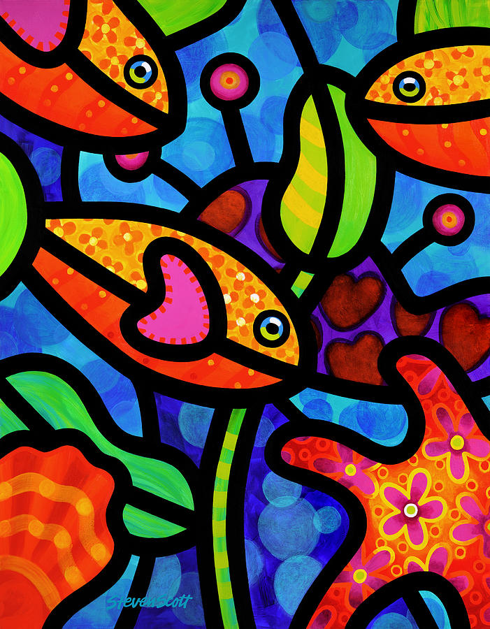 Kaleidoscope Reef Painting by Steven Scott