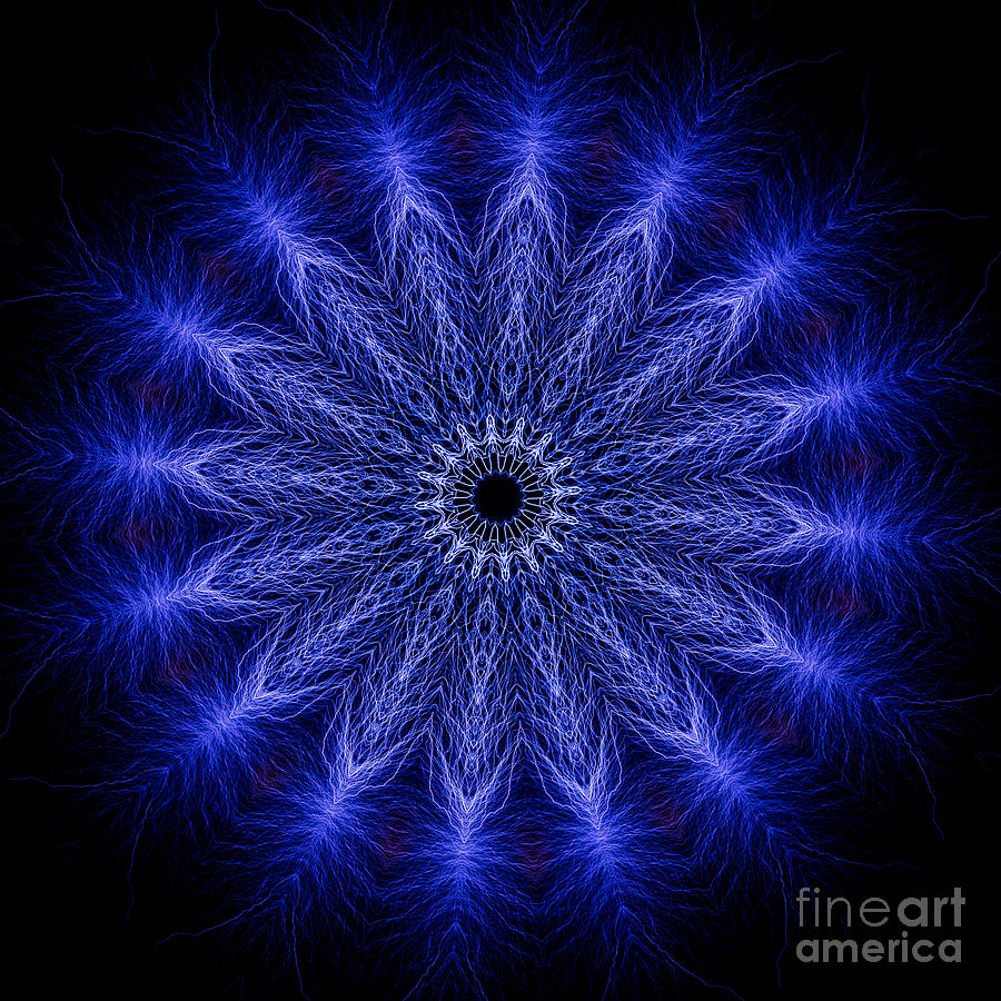 Electric Photograph - Kaleidoscopic Image Created from Real Electrical Arcs by Amy Cicconi