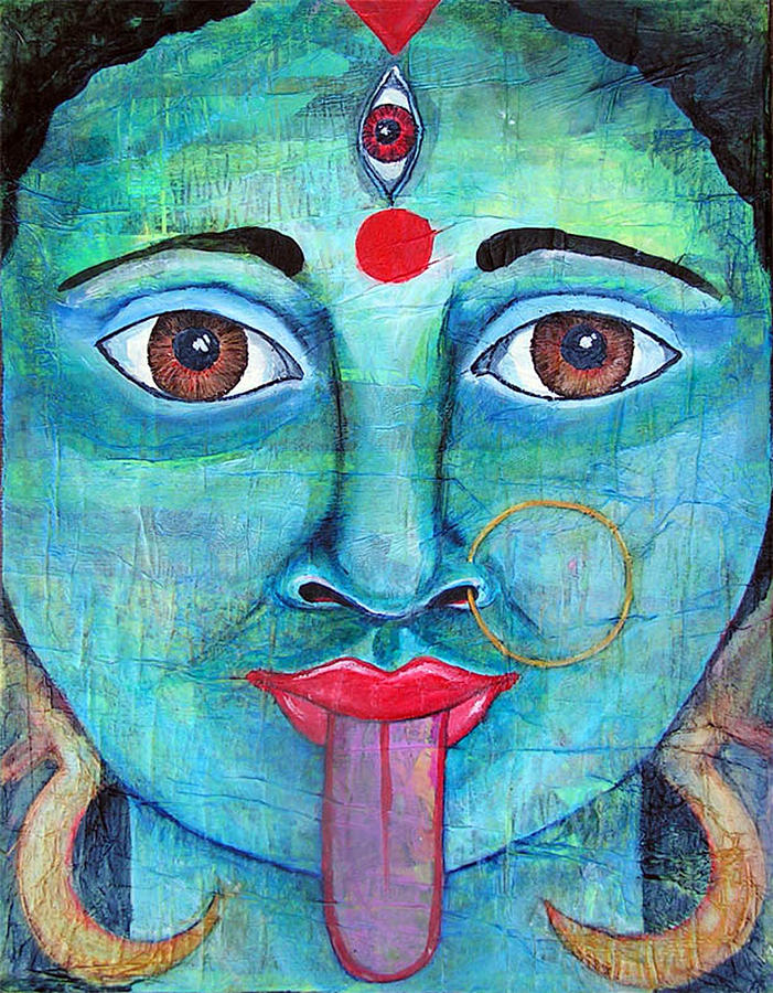 Goddess Kali | Oil Pastel Color | Painting by Sanju Basu | Exotic India Art
