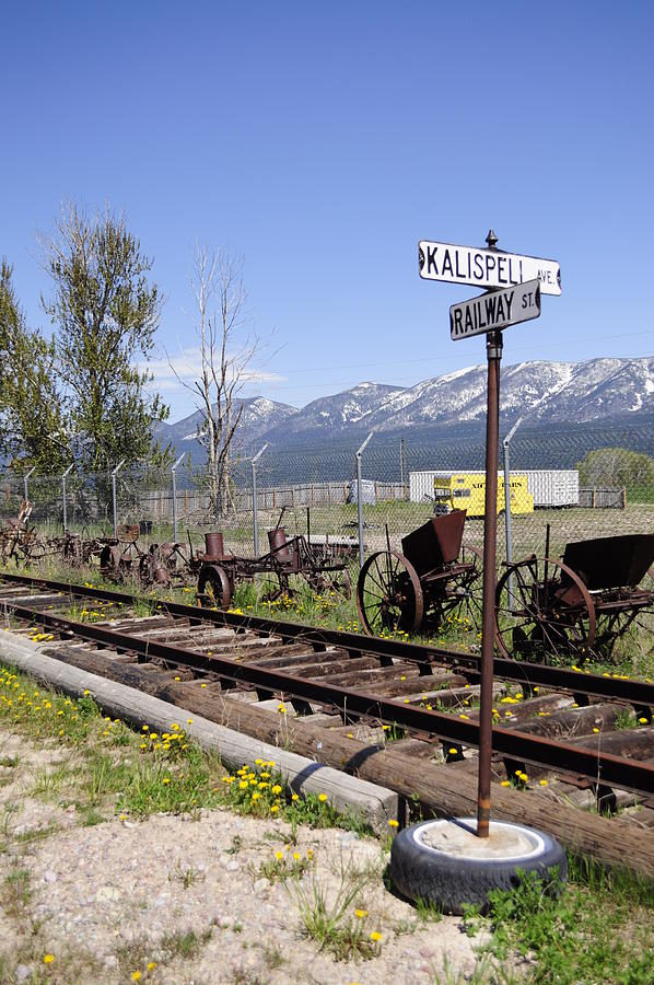Sign Photograph - Kalispell Crossing by Fran Riley