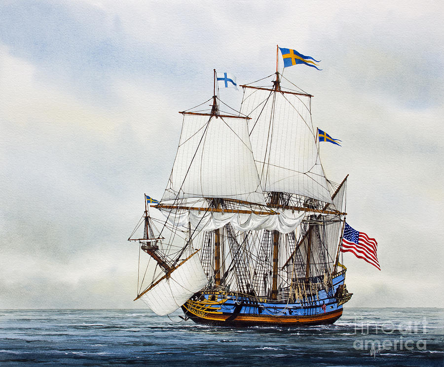 Kalmar Nyckel Painting by James Williamson